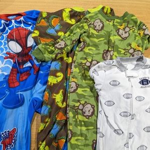 Lot of 4 Boys 3T footie pajamas